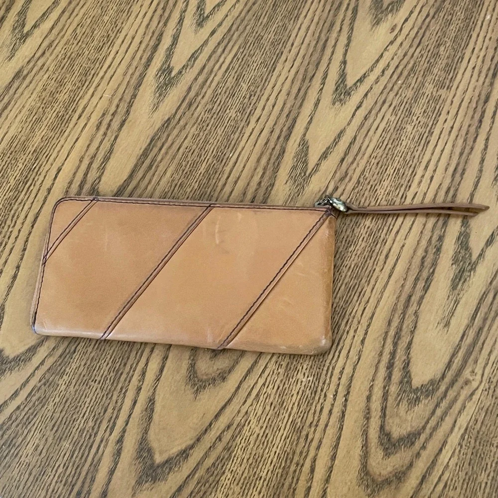Hobo International Rachel Tan Leather Zip Around Wristlet Wallet